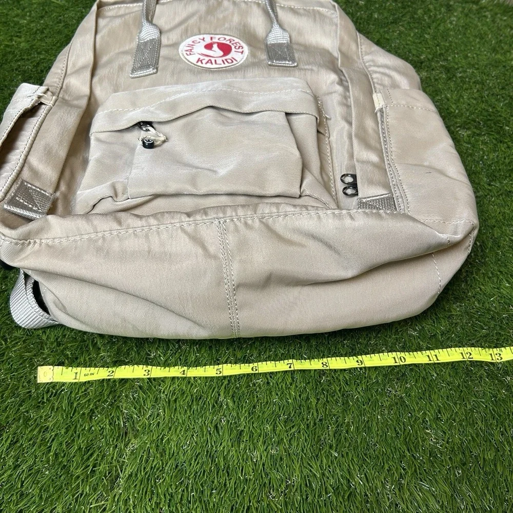 Kalidi Fancy Forest Backpack Tan Beige School Travel‎ Bag Square Bookbag